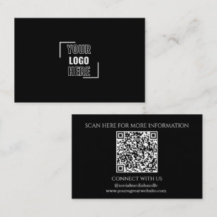 Minimera din Logotyp här, svartvitt QR-kod Visitkort
