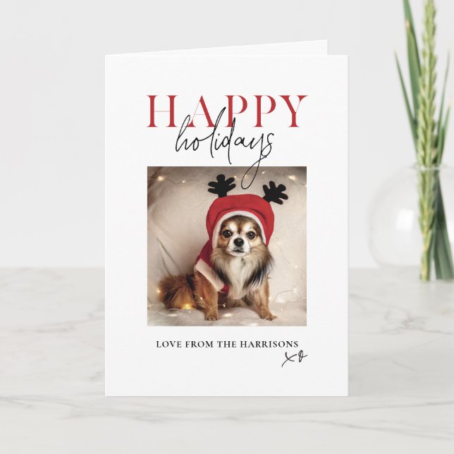 Minimera din Pet-Hund Foto till din meddelandejul Helgkort (Framsida)