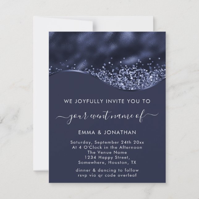 Minimering av QR-kod för blå marin Grått Gräns (Framsida)