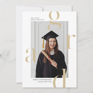Minimianmälningskort för typografi i Studenten Inbjudningar