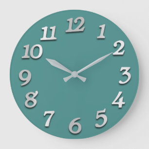 Minimiantal Grått Grått Mint Teal Aquatic Stor Klocka