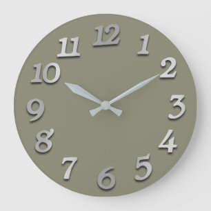 Minimiantal Grått Silver Grått Pastel Khaki Stor Klocka