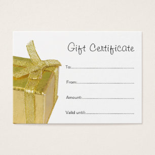 Minimicertifikat för Elegant i Guld GiftBox GiftCe Visitkort