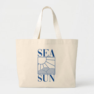 Minimiikon "Sea & Sol" med vinkar- och solstrålar Jumbo Tygkasse