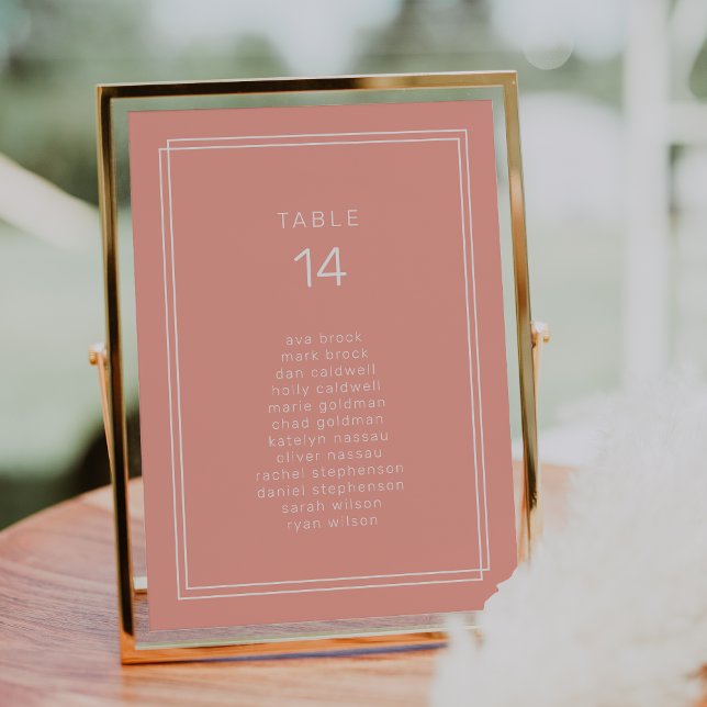 Minimikort för  sätesscheman för Bröllop, i genoms (AVERY Minimal Blush Wedding Seating Chart Cards)