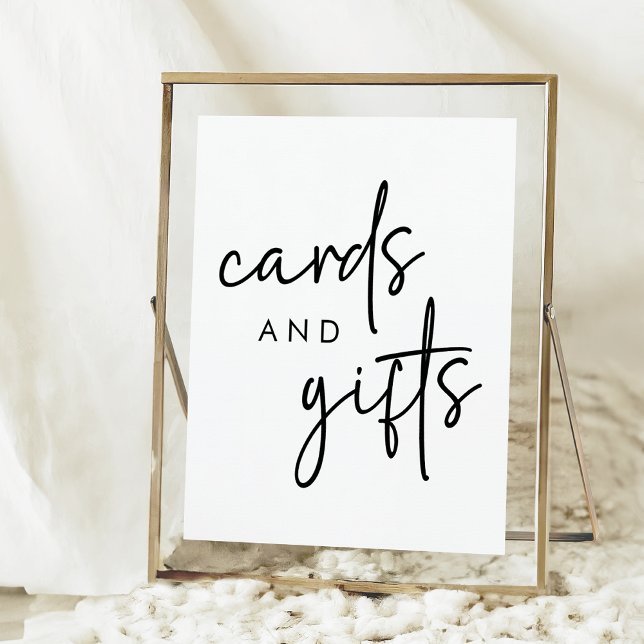 Minimikort för svartvit Möhippa och gåvor Poster (Skapare uppladdad)