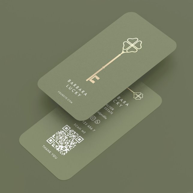 Minimilär fastighetsmäklare inteckningsjurist nota visitkort (Minimal Realtor Mortgage Attorney Notary Key Sage Business Card
)