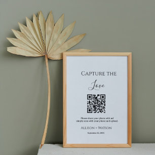 Minimilista Hämta fotot med QR-koden kärlek bröllo Poster