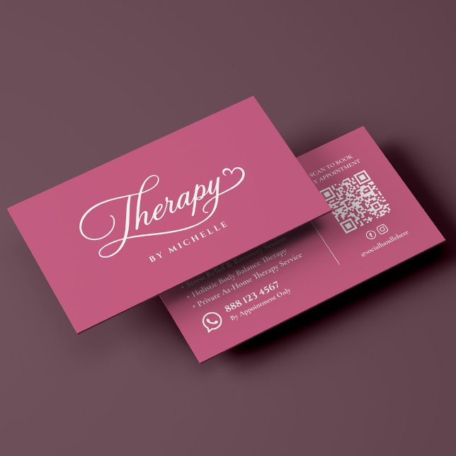 Minimilistisk massageterapeut Rosa Visitkort (Minimal Massage Therapist Pink Business Card
)