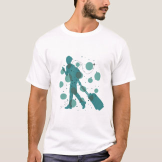 Minimilistisk Resenär med Resväskegrafik T-Shirt