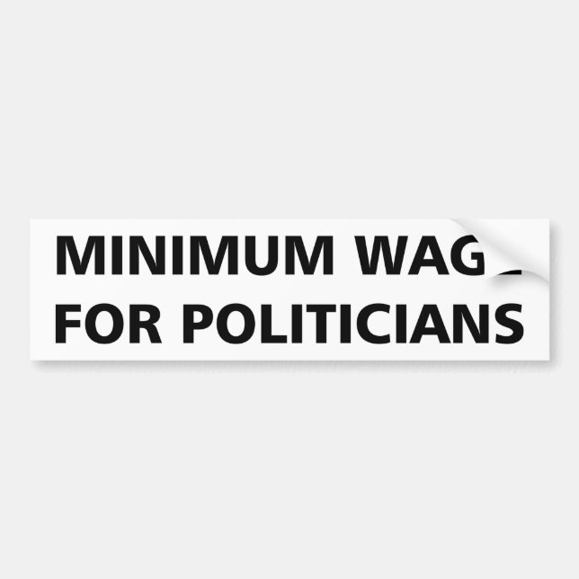 Minimilön för Politikar Bildekal (Framsidan)