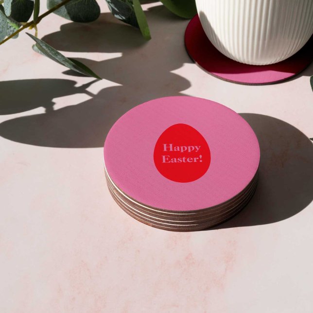 Minimirött ägg och rosa ägg Påsk Underlägg Papper Rund (Skapare uppladdad)