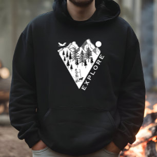 Minimiskog i landskapet gräs träd hoodie