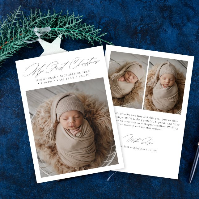 Minimiskript Mitt första fotopatkort för Baby vid  Julkort (Skapare uppladdad)