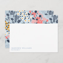 Minimiströmsflödor Trendig Modern Note Card- för S