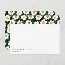 Minimiströmsflödor Trendig Modern Note Card- för S