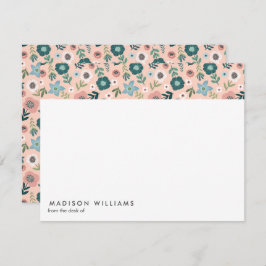 Minimiströmsflödor Trendig Modern Note Card- för S Anteckningskort