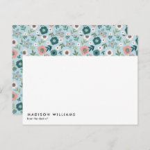 Minimiströmsflödor Trendig Modern Note Card- för S