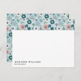 Minimiströmsflödor Trendig Modern Note Card- för S Anteckningskort