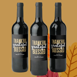 Minimivärde för höstdag thanksgiving vinflaska etikett