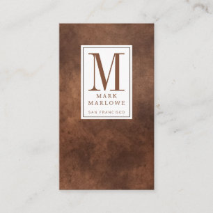 Minimivärde för monogram kakaoblekt Struktur Visitkort