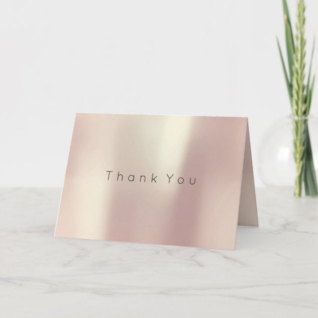 Minimivärde för tack Business Rosa ros Guld White Kort (Framsida)