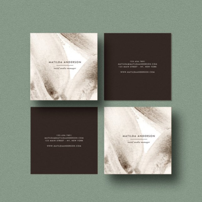 Minimivärde för vattenfärgen i modern abstrakt, sv fyrkantigt visitkort (Skapare uppladdad)