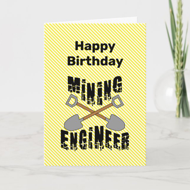 Mining Ingenjör Crossed Shovels Birthday Card Kort (Framsida)