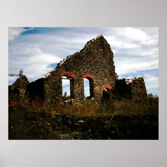 Mining Ruins Hancock Michigan Photo Poster (Framsidan)