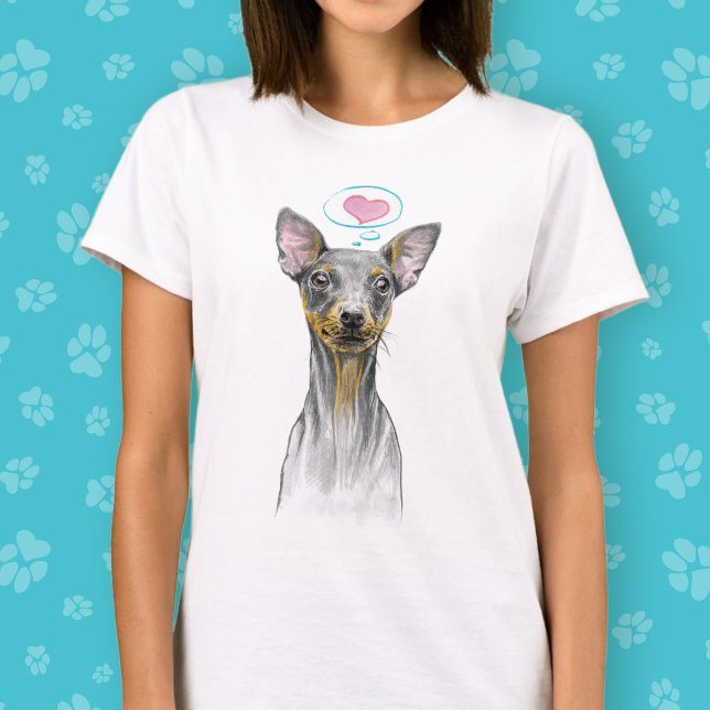 Mininyscher Cute Hund med Heart T Shirt (Skapare uppladdad)