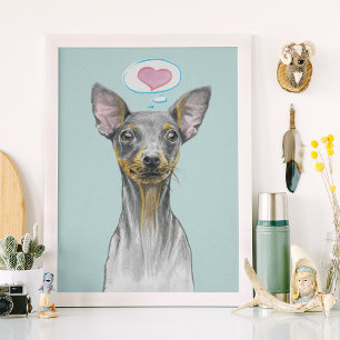 Mininyscher Hund Cute Puppy kärlek Poster