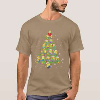 Minions Christmas Trees And Light Color Xmas Gift  T Shirt
