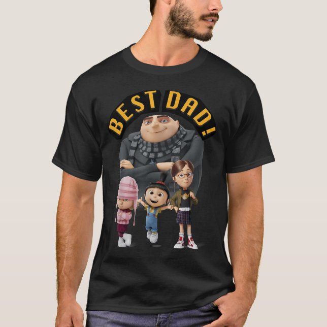 Minions:Faderns Dag Gru Och Tjejerna T Shirt (Framsida)