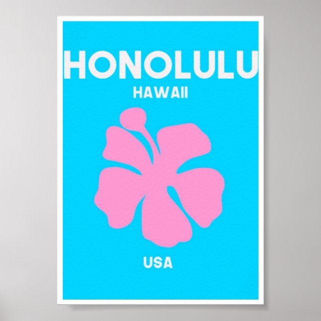 Miniplakat - Honolulu Hawaii Poster (Framsidan)
