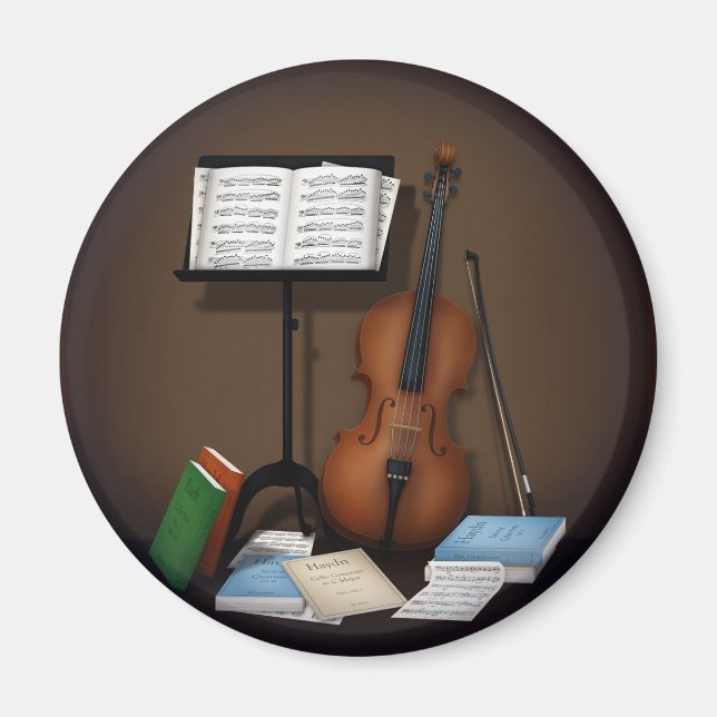 Miniscenen Cello & Music Standming Magnet (Framsidan)