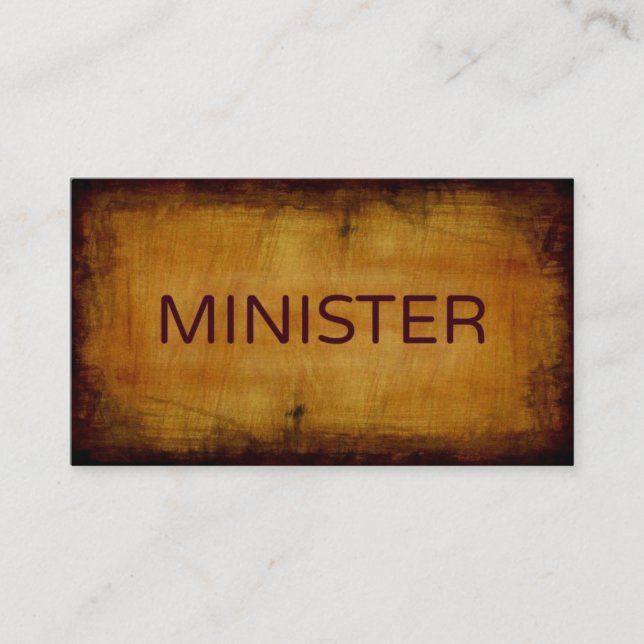 Minister Antique Brushed Visitkort (Framsida)