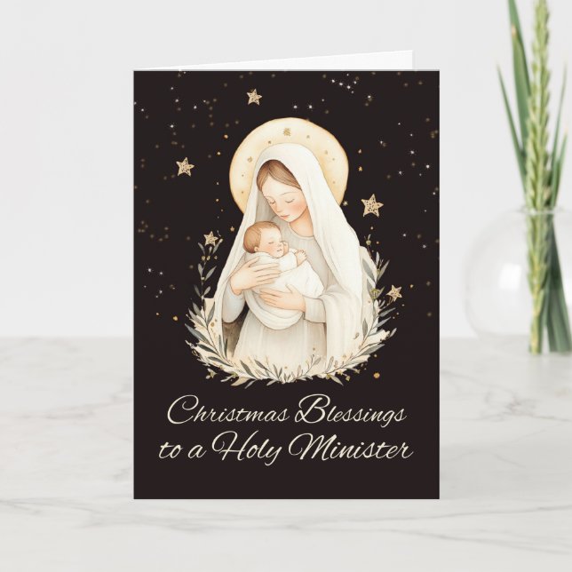 Minister Jul Blessings Madonna och Barn Kort (Framsida)