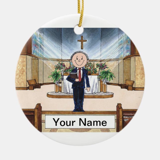 Minister - Male Julgransprydnad Keramik (Framsidan)