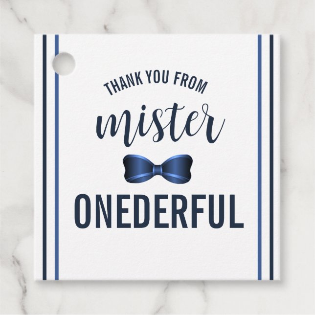Minister Onederful Bow Tie 1a Birthday Gåvor Etiketter (Framsida)