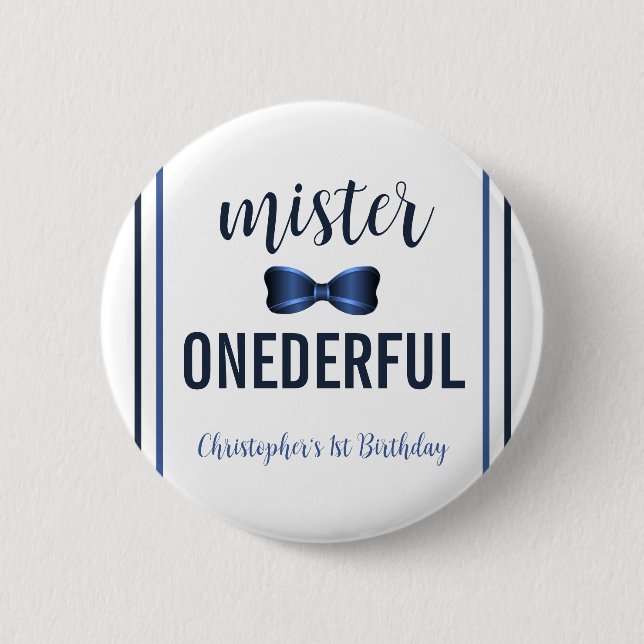 Minister Onederful Bow Tie 1a Birthday Knapp (Framsida)