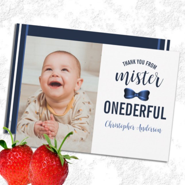 Minister Onederful Bow Tie 1a Birthday Tack Kort (Skapare uppladdad)