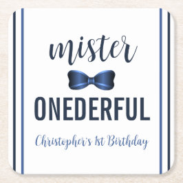 Minister Onederful Bow Tie 1a Birthday Underlägg Papper Kvadrat