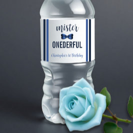 Minister Onederful Bow Tie 1a Birthday Vattenflaskor Etikett
