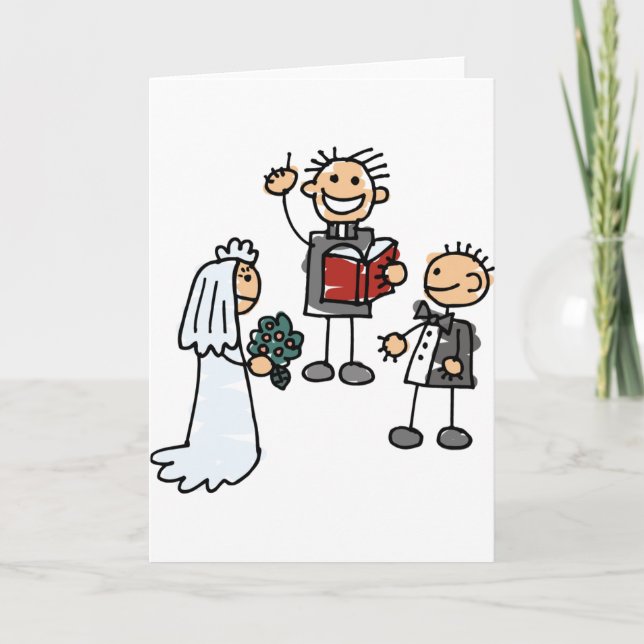Minister  prästpastorn utför bröllopceremoni kort (Framsida)