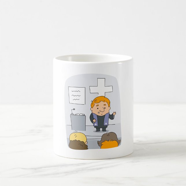 Minister predikar för församlingen kaffemugg (Skapare uppladdad)