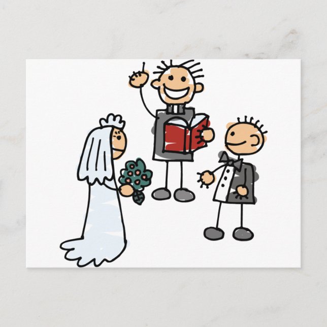 Minister Priest Reverend Performs Bröllop Ceremony Vykort (Framsida)