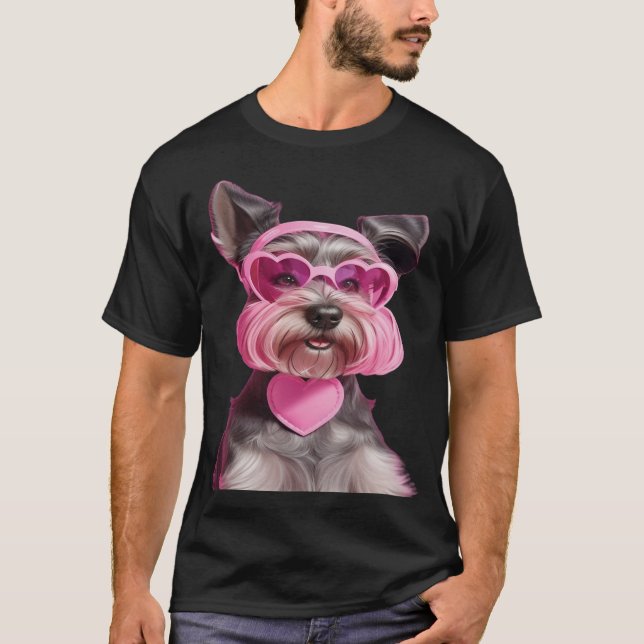 Minister Schnauzer, Rosa Sunglasses T Shirt (Framsida)