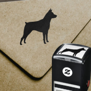 Ministern Pinscher Hund aveln Silhouette Självfärgande Stämpel
