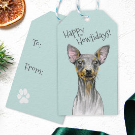 Ministern Pinscher Hund Lycklig Howlidays Cute Pup Presentetikett