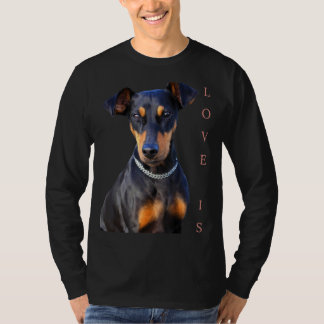 Ministern Pinscher Hund Mamma Pappa T Kärlek Puppy Shirt
